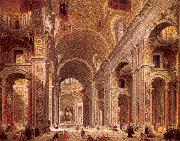 Panini, Giovanni Paolo Interior of Saint Peter's, Rome oil on canvas